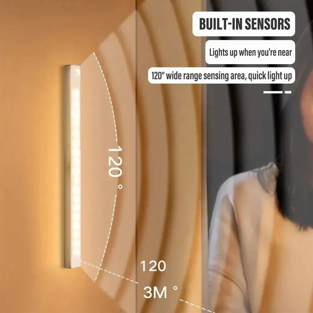 Wireless LED Motion Sensor Night Light Bar 50cm Rechargeable Motion Sensor Night Light QXL