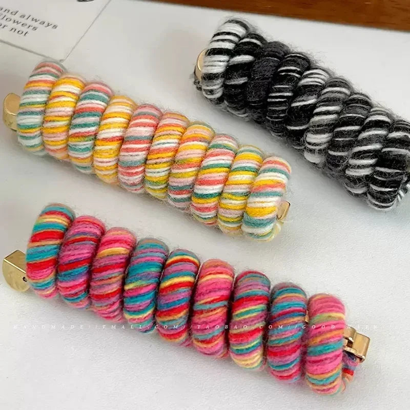 Colorful Telephone Wire Hair Tie | Coil Ponytail Holder Hair Tie QXL