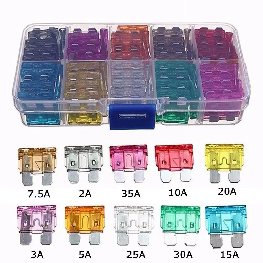 50/100-Pack Mini Blade Fuse Assortment Kit 2A–35A Car Boat Automotive Fuse Kit QXL
