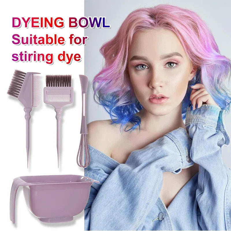 4-Piece Hair Dye Set – Tinting Bowl, Brush & Stirrer Kit Hair Dye Tool Set QXL