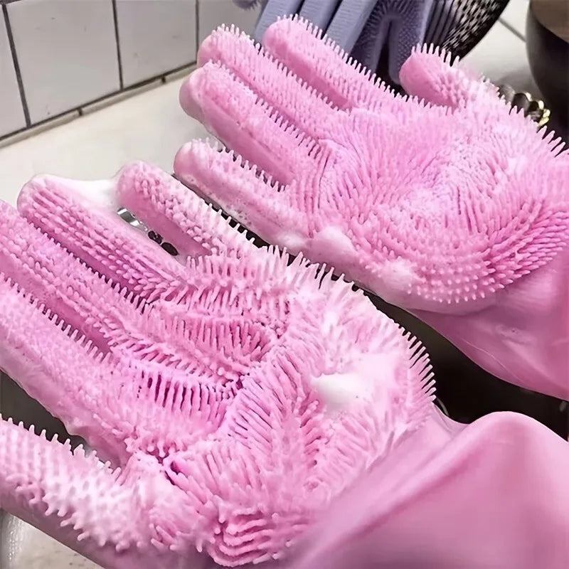 Silicone Pet Bathing Gloves | Dog & Cat Massage Cleaning Pet Grooming Gloves QXL