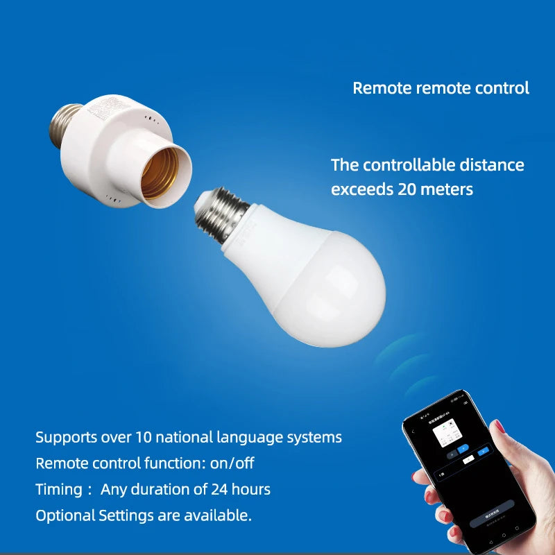 Smart Life Bluetooth E27 Bulb Socket Adapter | App Control Smart Lamp Adapter QXL