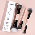 MAANGE 3-Pc Makeup Brush Set | Foundation Powder Blending Makeup Brush Set QXL Black Pink