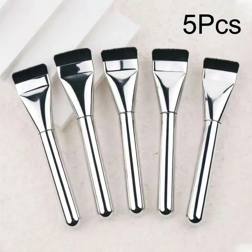 Ultra-Thin Korean Foundation & Concealer Brush | Makeup Foundation Makeup Brush QXL 5Pcs Silver