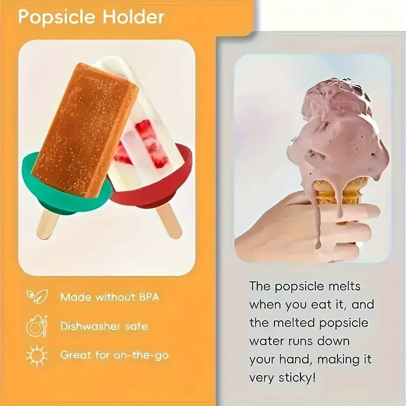 Leak-Proof Silicone Popsicle Molds | Drip Lid Freezer Tray Popsicle Mold Set QXL