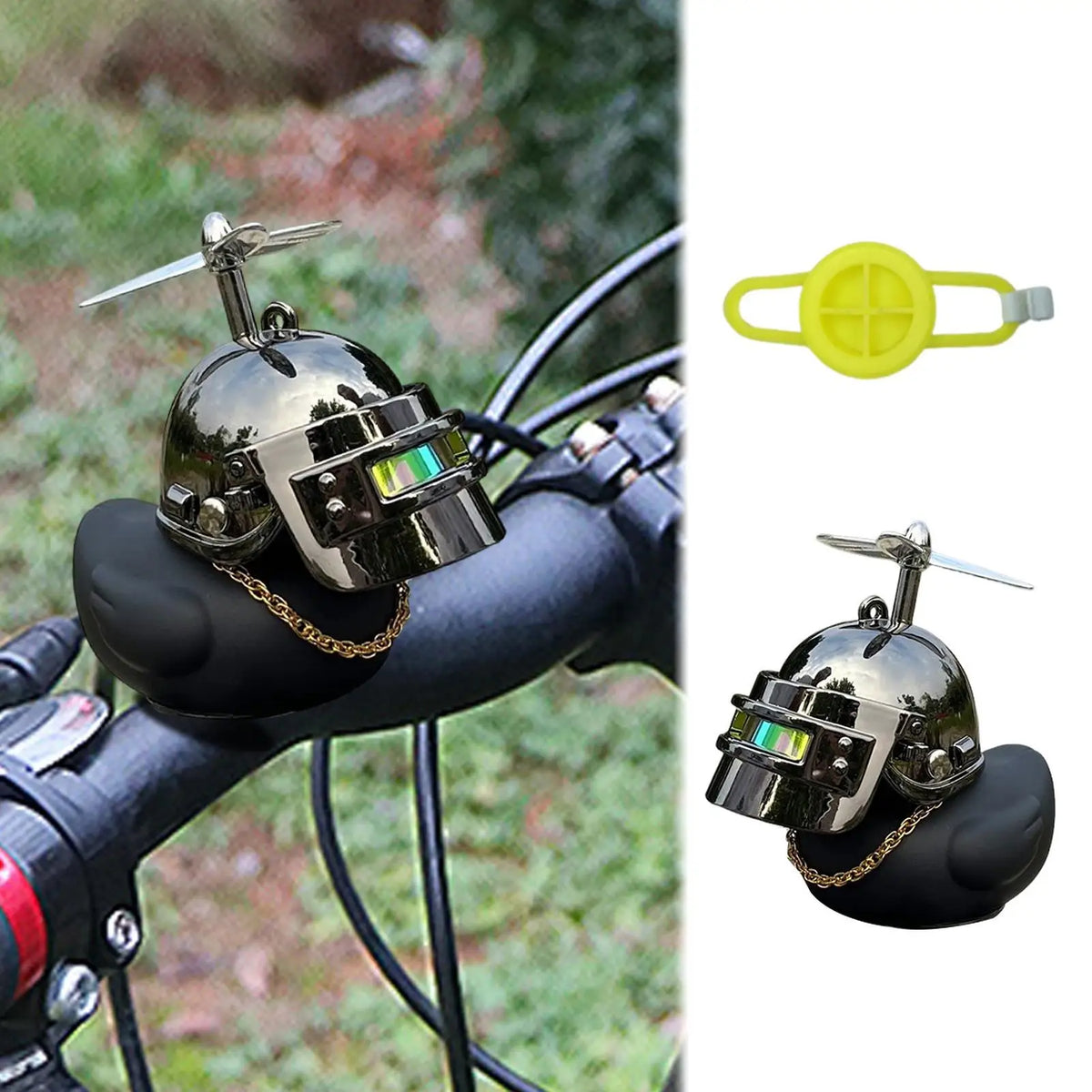 Rubber Duck Dashboard Ornament | Spinning Propeller Helmet & Glasses Car Dashboard Ornament QXL