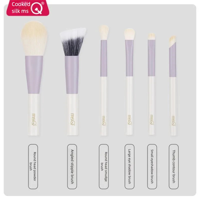 MSQ 6-Piece Morandi Mini Travel Makeup Brush Set Travel Makeup Brush Set QXL