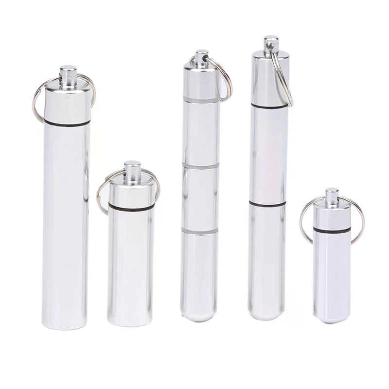 Waterproof Aluminum Keychain Pill Case | Travel Medicine Holder Keychain Pill Case QXL