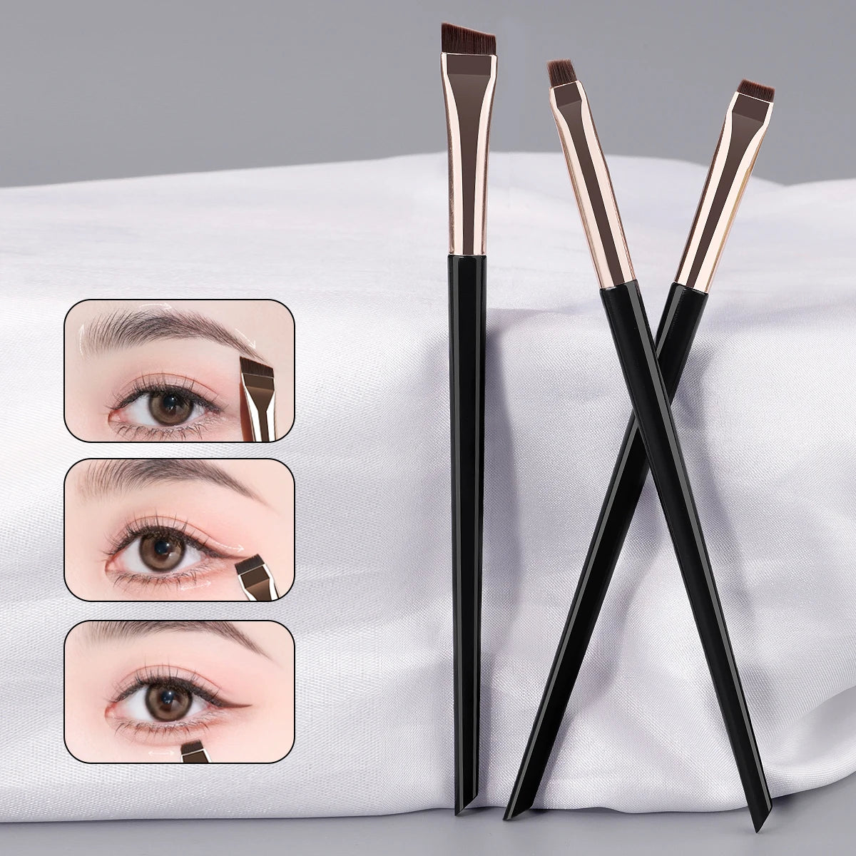 3-Piece Eye Makeup Brush Set | Eyeliner, Eyebrow & Eyeshadow Eye Makeup Brush Set QXL