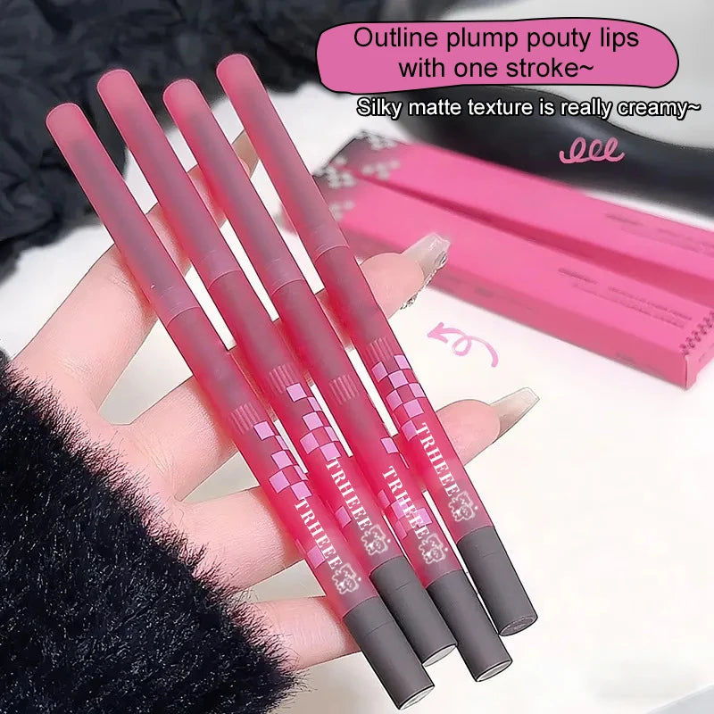 Double-Ended Matte Lip Liner Pencil with Brush | Nude & Pink Lip Liner Pencil QXL