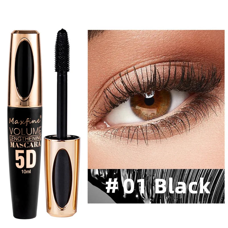 5D Waterproof Mascara – Dense Long Lashes Silicone Brush Waterproof Mascara QXL 01