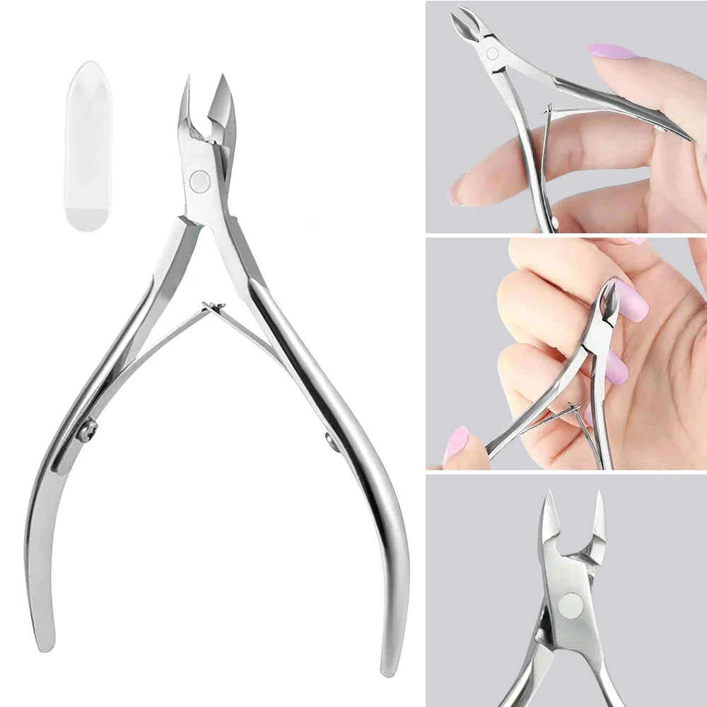 Professional Stainless Steel Cuticle Nipper | Manicure Pedicure Cuticle Nipper QXL Silver