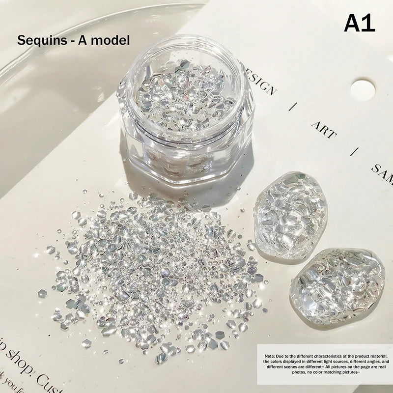 Mermaid Holographic Nail Glitter Flakes | Laser Sequin Art Nail Art Glitter QXL A1