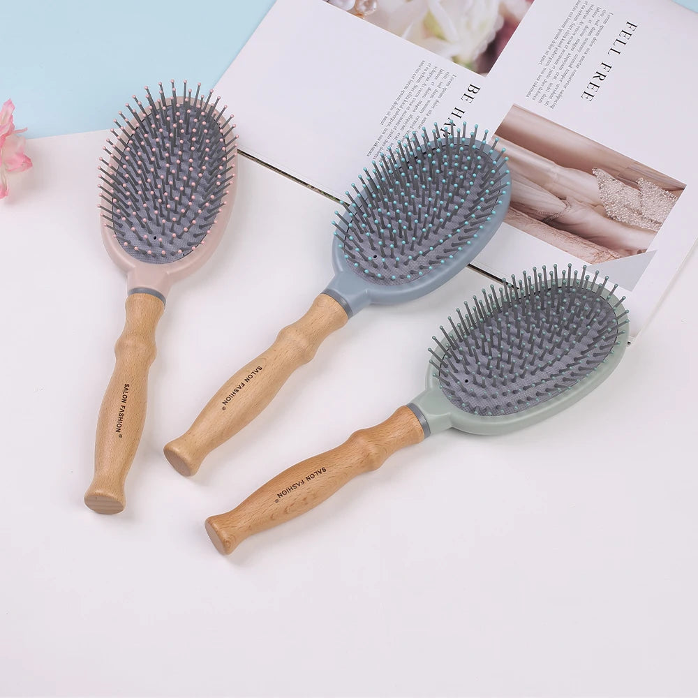 Wooden Handle Anti-Static Hair Brush & Detangling Comb Hair Brush & Comb QXL