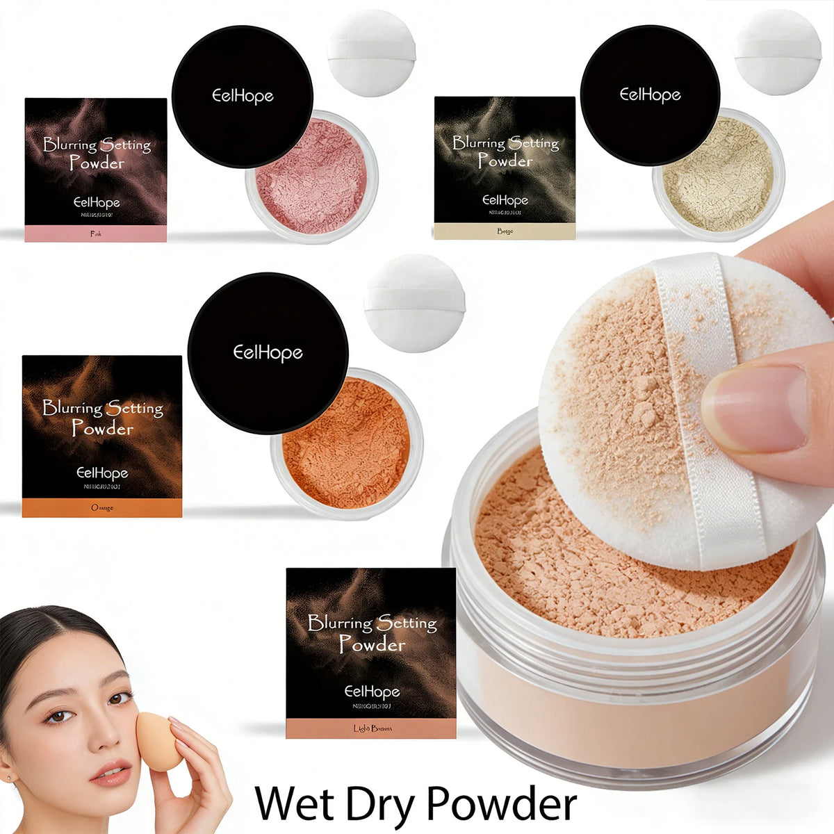 Eelhope 2-in-1 Wet Dry Setting Powder | Matte Oil Control SPF Setting Powder QXL