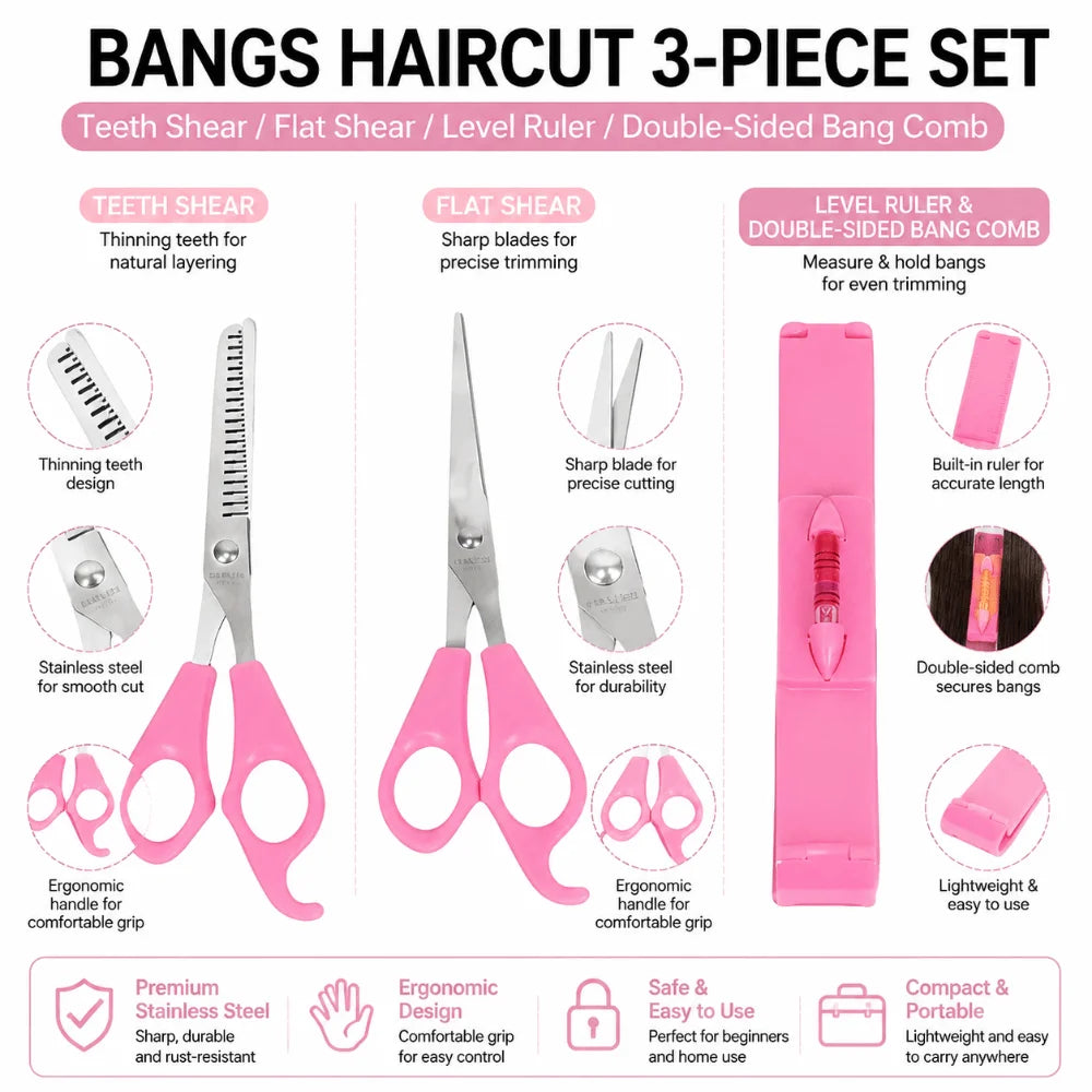 3-Piece Bangs Trimming Scissors Set | Kids & Home Hair Cutting Hair Cutting Scissors QXL
