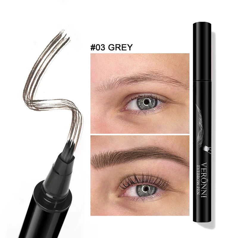 3D Waterproof Liquid Eyebrow Pen | 4 Colors, 2-Pack Liquid Eyebrow Pen QXL 03-2pcs