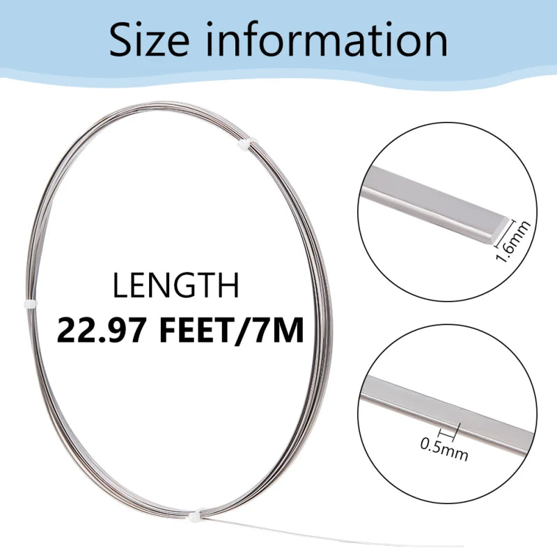 25 Gauge Stainless Steel Flat Craft Wire 1.6mm – 23 Ft Roll Craft Wire QXL AECH04-04154