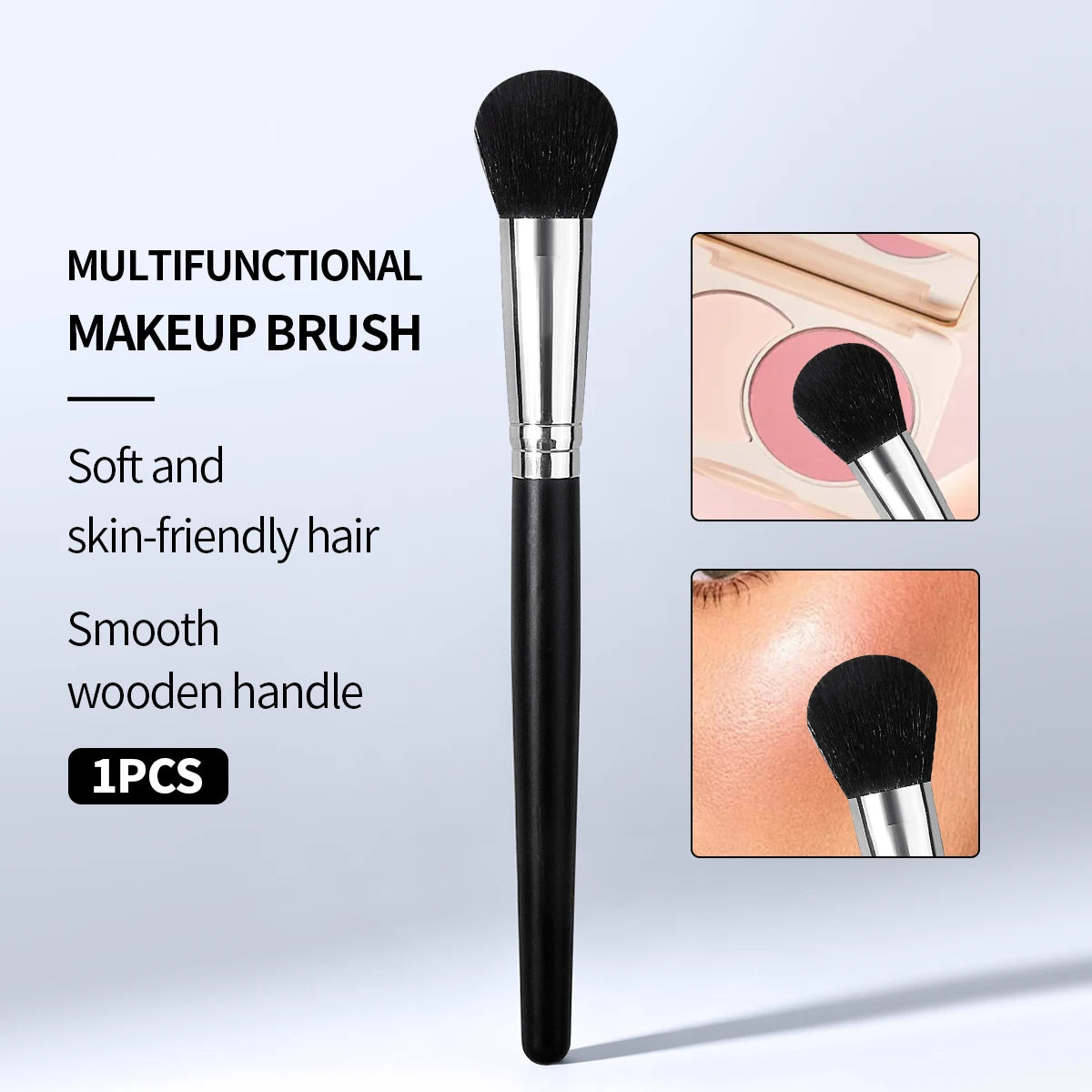 KOSSHOW Blush Makeup Brush – Wood Handle, Nylon Bristles Blush Makeup Brush QXL black