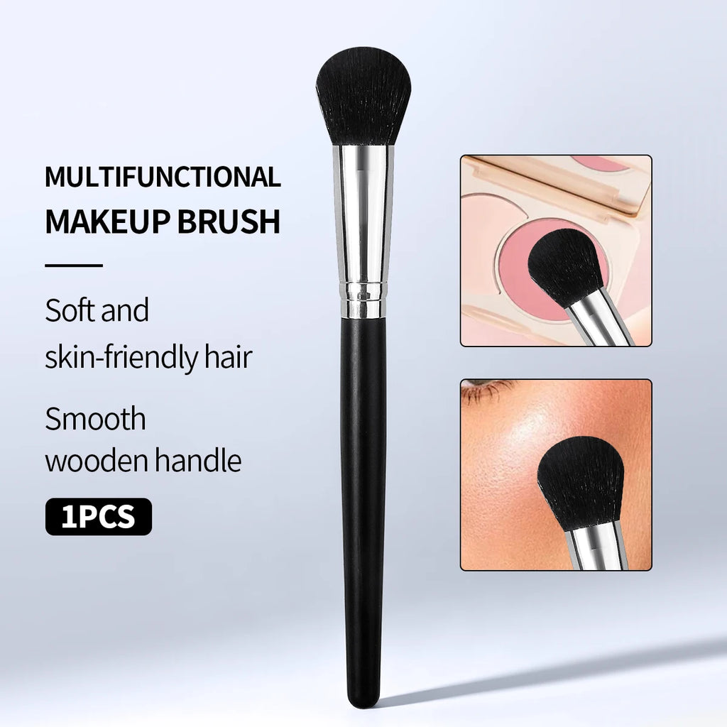 KOSSHOW Blush Brush – Soft Nylon & Black Wood Handle Blush Makeup Brush QXL black