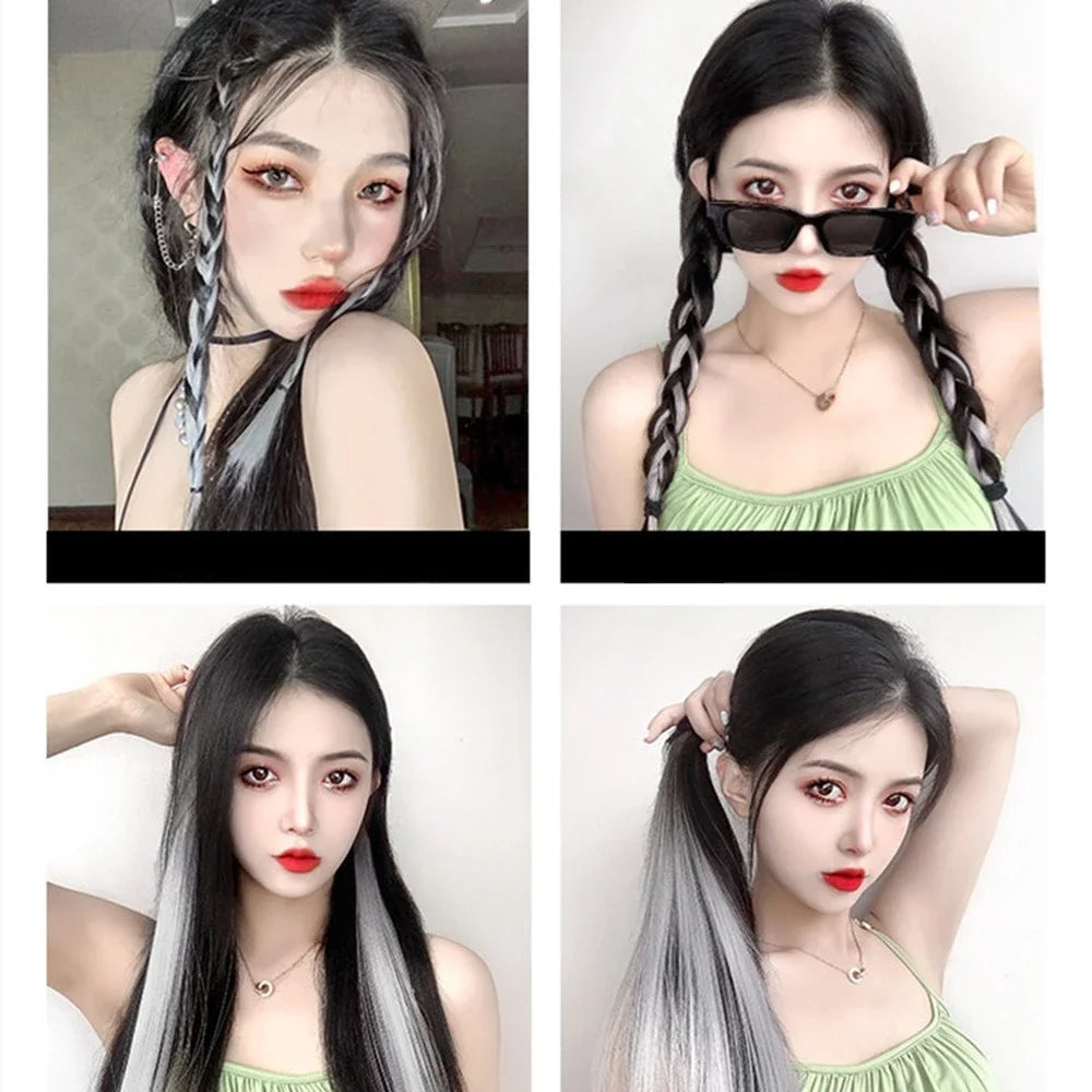 60cm Clip-In Synthetic Hair Extension | Long Straight Hairpiece Clip-In Hair Extension QXL
