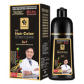 3-in-1 Black Hair Dye Shampoo | Gray Coverage 500ml Herbal Hair Dye Shampoo QXL Wine Red