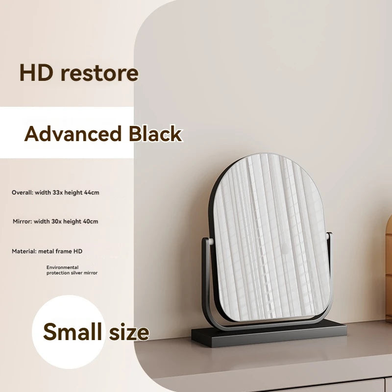 Large Arched Rotatable Vanity Mirror | HD Desktop Makeup Mirror Vanity Mirror QXL black W30H40