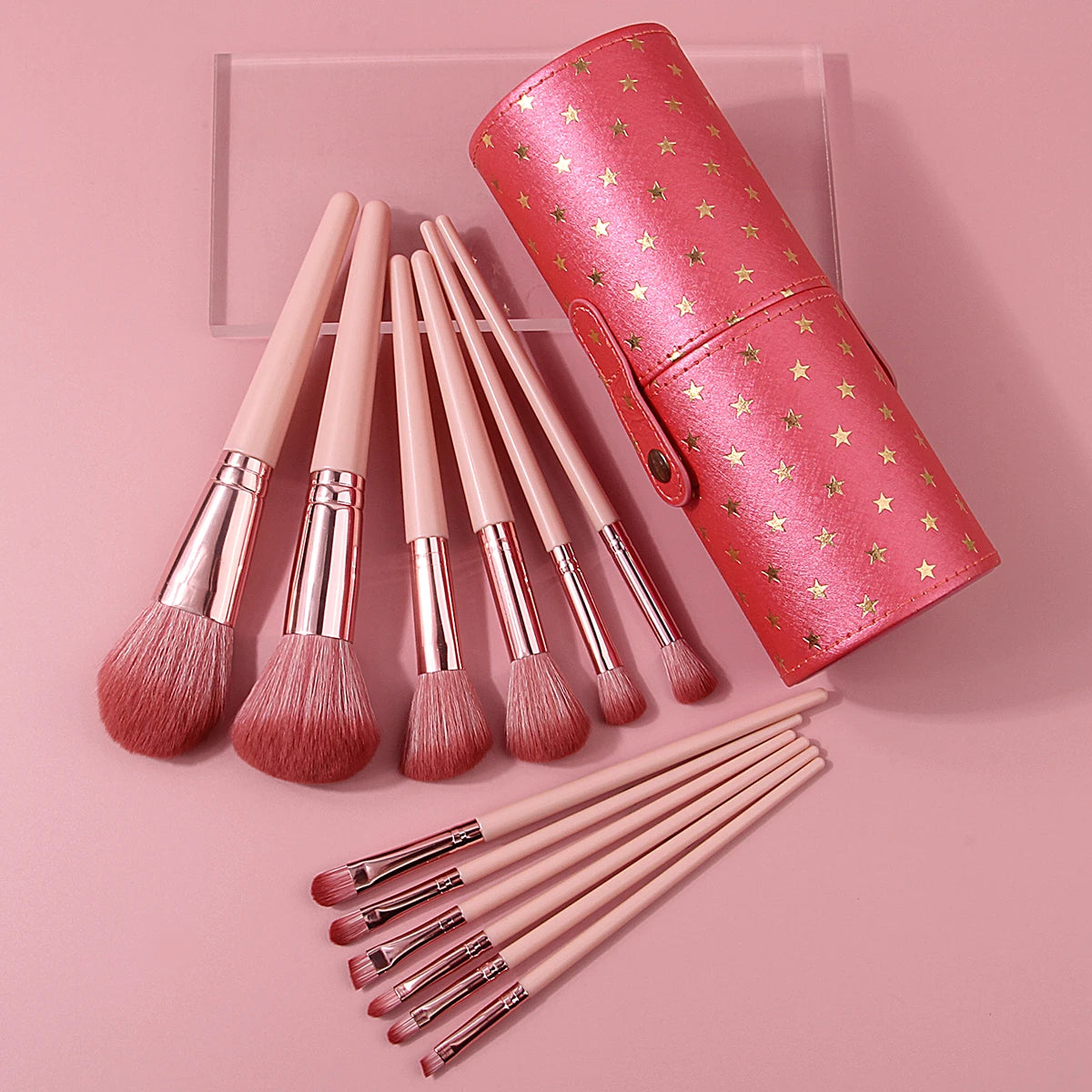 13-Pc Pink Makeup Brush Set + Star Case | KOSSHOW Makeup Brush Set QXL