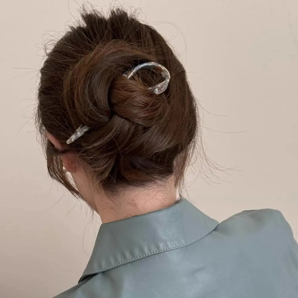 Acetate U-Shaped Hair Stick | Elegant Bun Fork for Women Hair Stick Fork QXL