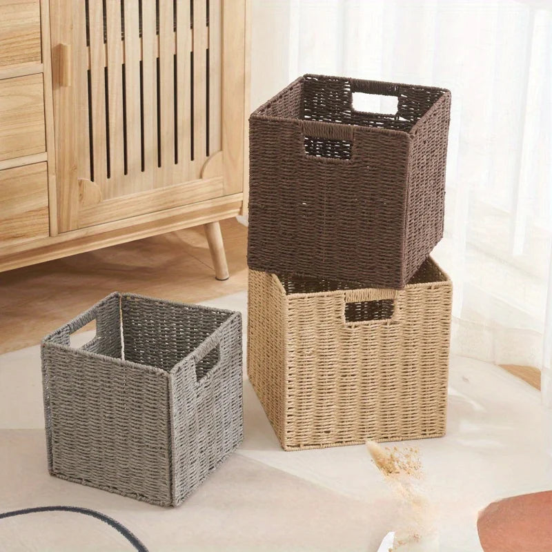 Foldable Wicker Cube Basket | Clothes, Toys & Home Organizer Foldable Storage Basket QXL