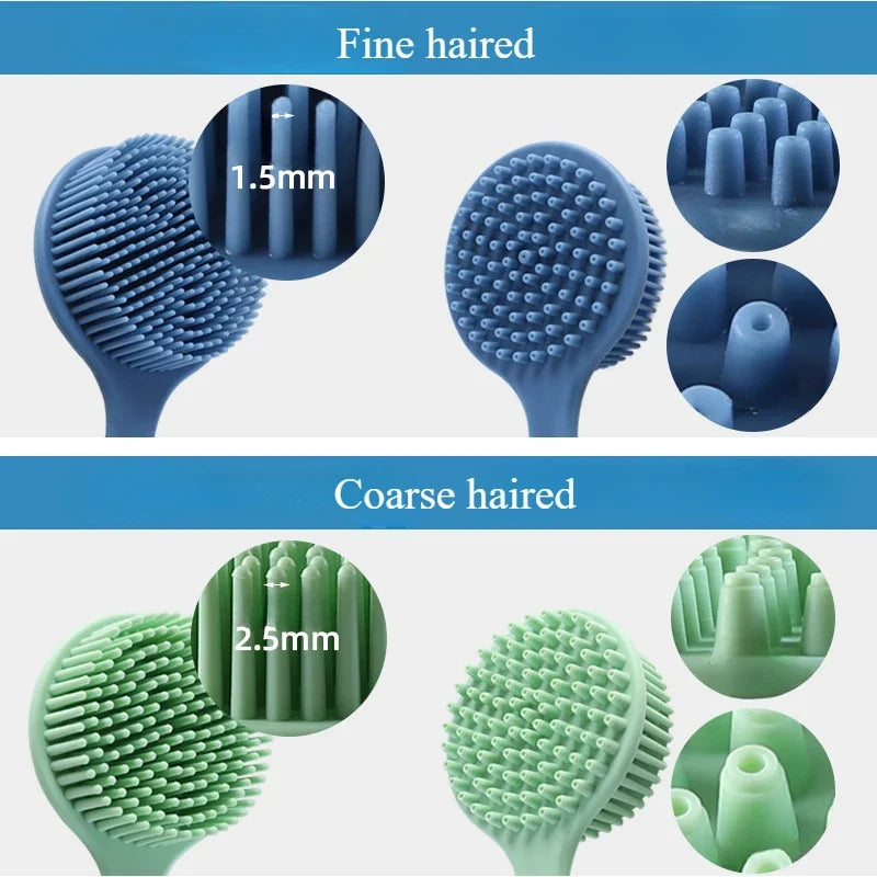Silicone Long Handle Shower Brush | Soft Back Scrubber Bath Shower Brush QXL
