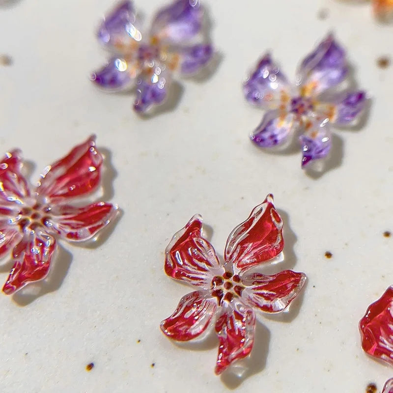 20-Pack 3D Flower Nail Charms & Rhinestone Gems | DIY Nail Art Nail Art Charms QXL