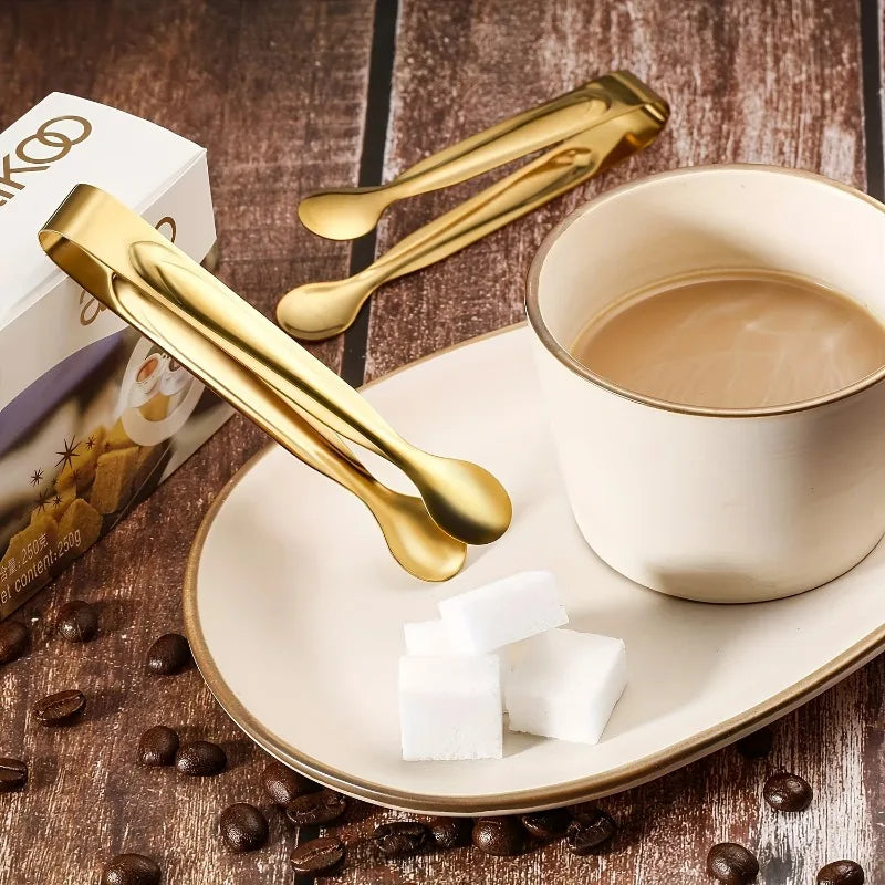 Golden Mini Serving Tongs | Stainless Steel Party & Charcuterie Mini Serving Tongs QXL