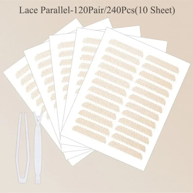 Invisible Mesh-Lace Eyelid Tape Stickers | 240pc Double Fold Kit Eyelid Tape Stickers QXL 240pcs