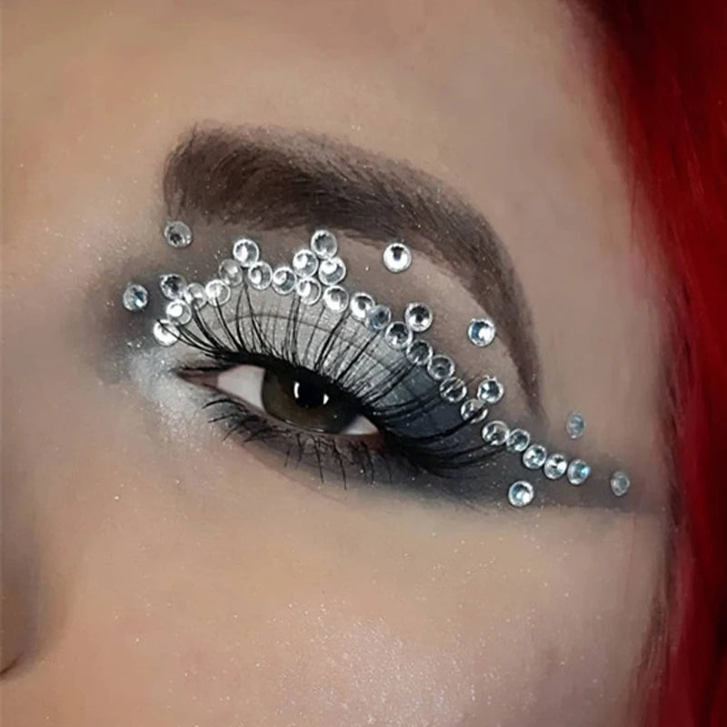 Diamond Face Rhinestone Stickers | Glitter Body Gems Mixed Size Face & Body Gems QXL