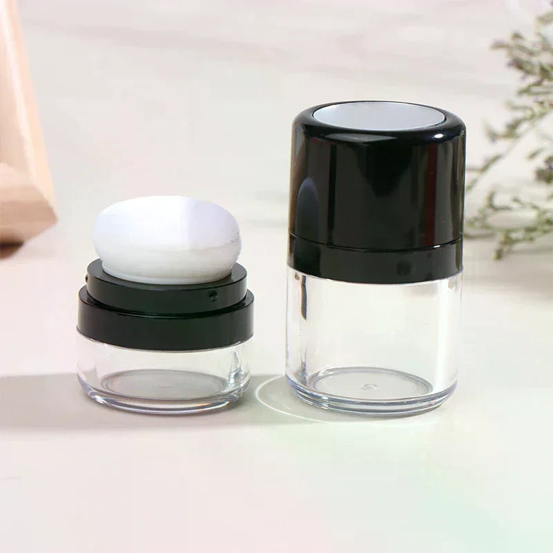 Mini Refillable Loose Powder Jar with Puff & Mirror | YOVIP Cosmetic Powder Jar QXL