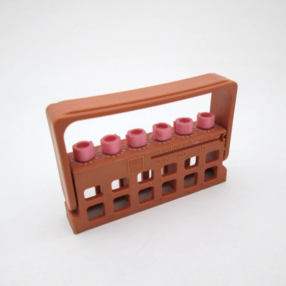 6-Hole Endo File Counter Rack | Autoclavable Dental Organizer Dental File Organizer QXL Orange