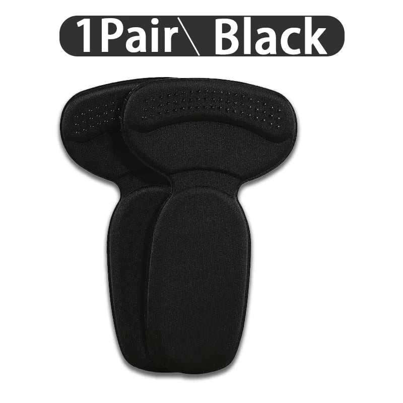 T-Shape Heel Pads | Anti-Slip Cushioned Insoles – 2 Pack Heel Cushion Pad QXL Black