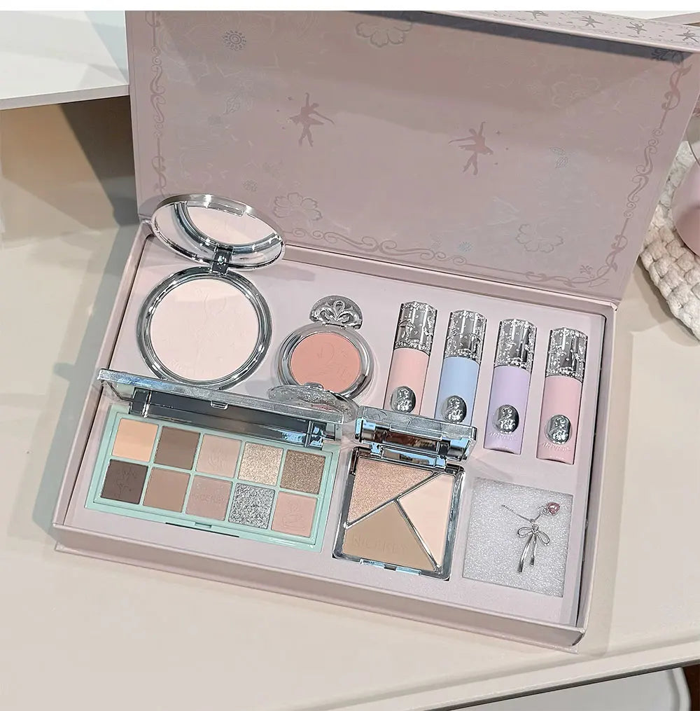 NICEKEY 9-Piece Makeup Kit – Lip Gloss, Eyeshadow & Necklace Makeup Gift Set QXL
