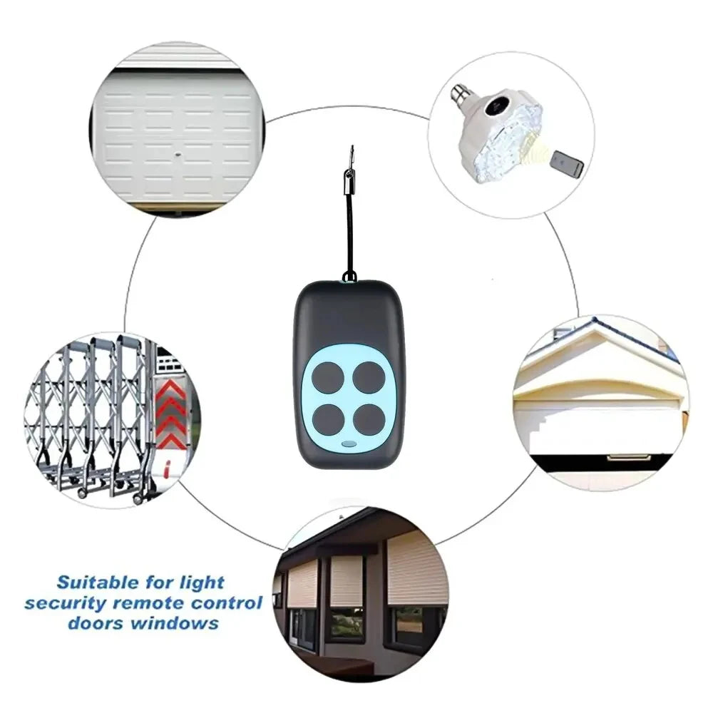 433MHz 4-Key Copy Clone Remote for Garage Doors & Gates Wireless Remote Duplicator QXL