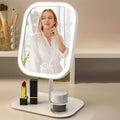 LED Lighted Folding Desktop Vanity Mirror – European Style LED Vanity Mirror QXL White