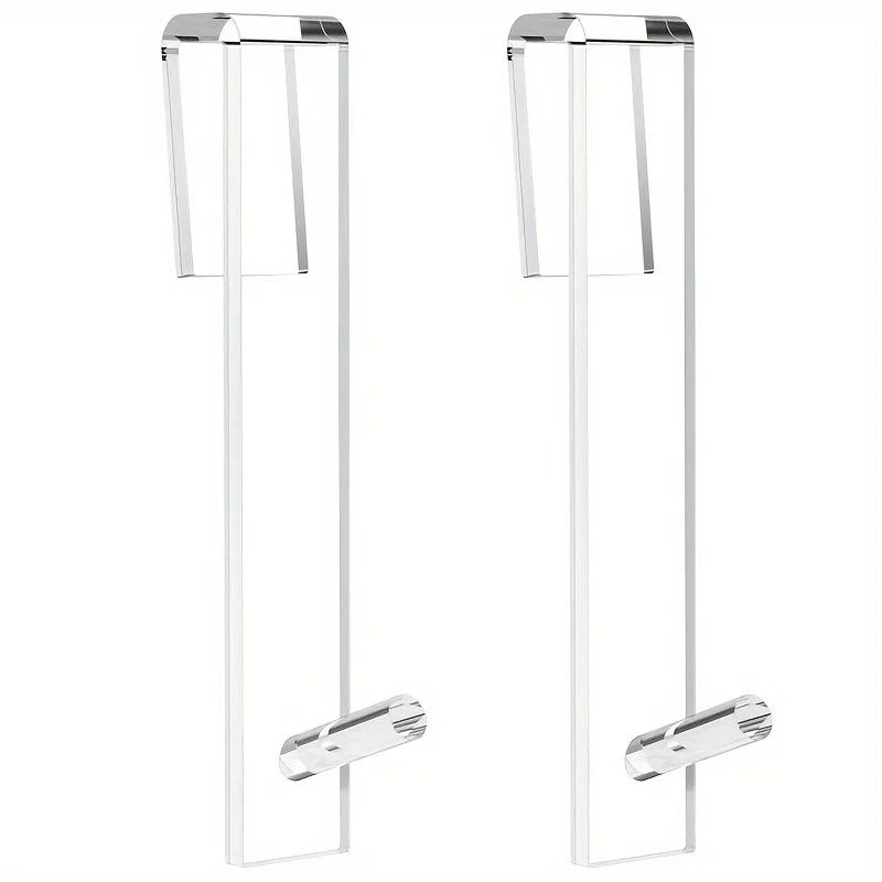 Punch-Free Transparent Acrylic Shower Door Hook & Towel Rack Bathroom Door Hook QXL 2pcs