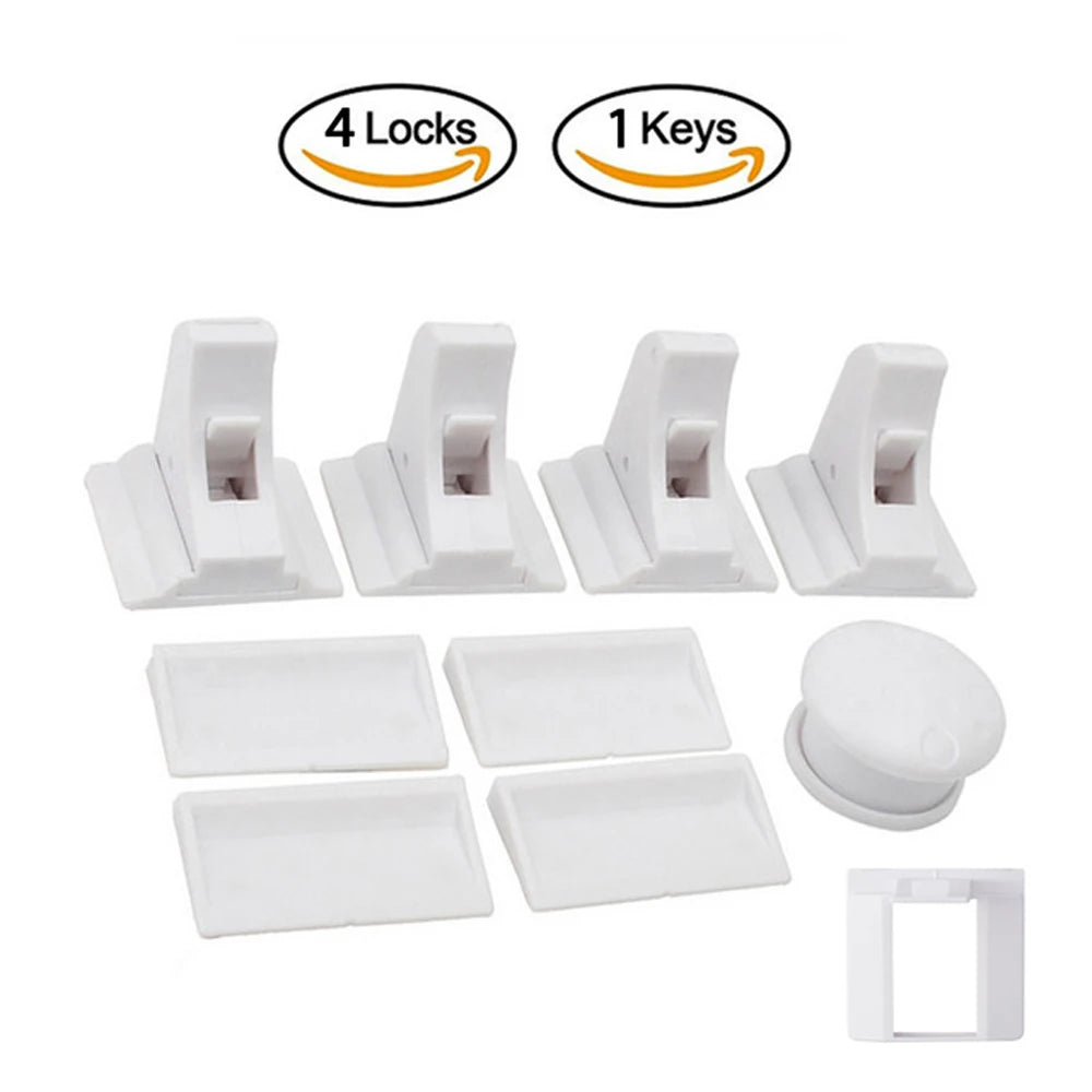 Magnetic Baby Safety Locks – Invisible Cabinet & Drawer Latches Baby Safety Lock QXL 4 Locks 1 Keys