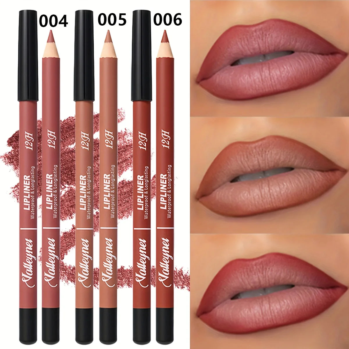 3-Piece Matte Lip Liner Set – Waterproof & Long-Lasting Nude Lip Liner Set QXL Set2