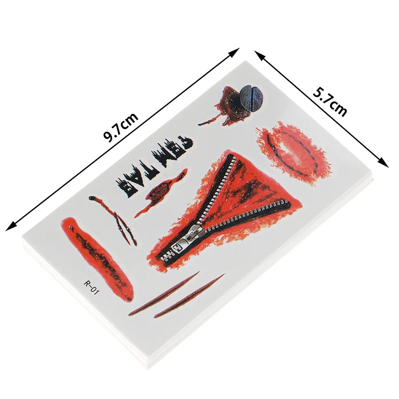 30-Pack Halloween Bloody Wound Temporary Tattoo Stickers Temporary Tattoo Stickers QXL