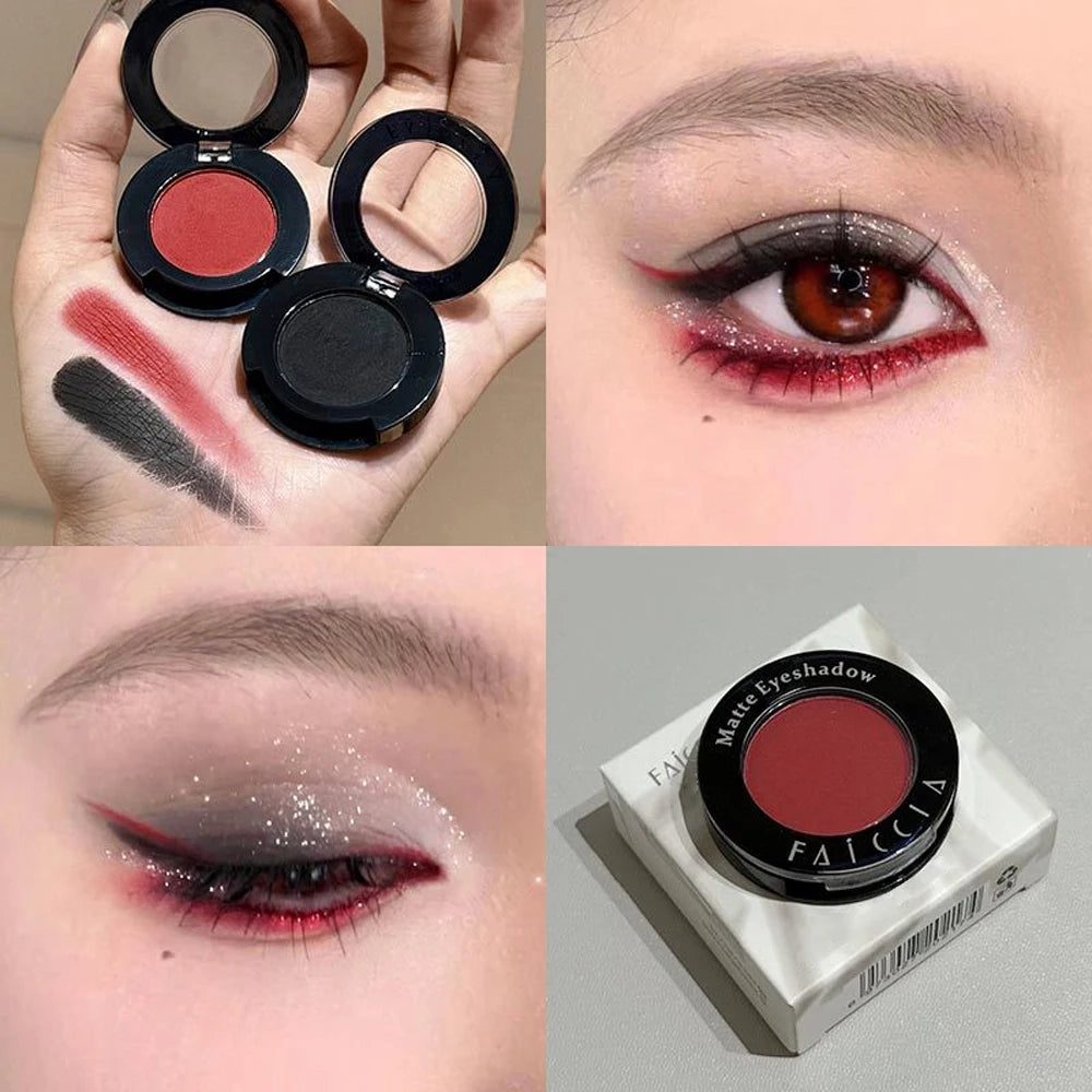 2-in-1 Matte Eyeshadow & Contour Palette | White Black Red Eyeshadow Palette QXL
