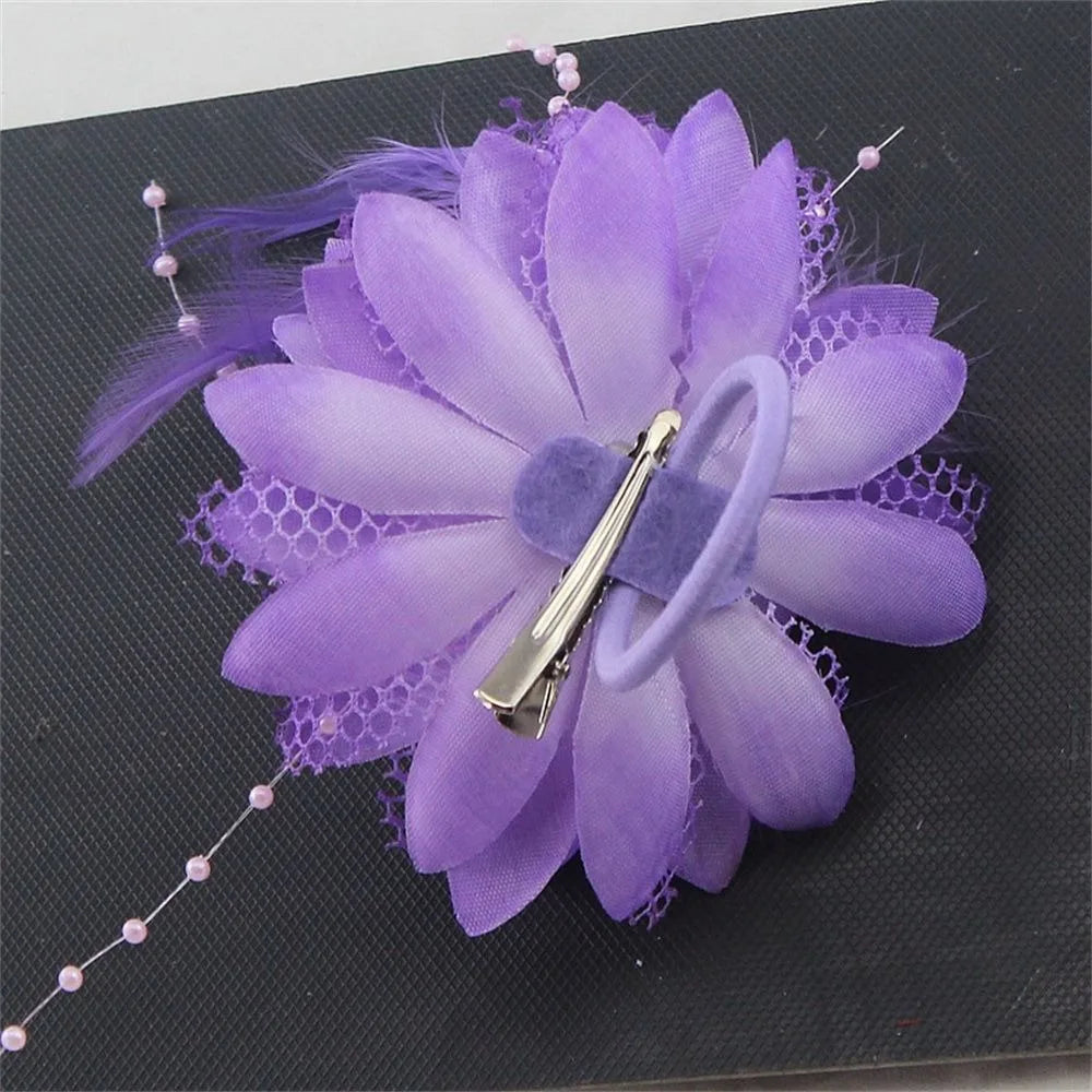 Feather Beaded Fascinator Hair Clip Brooch Corsage | Wedding Feather Fascinator QXL