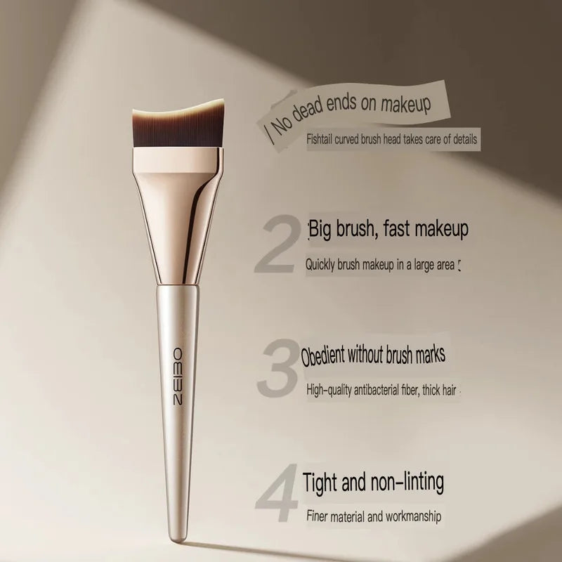 Ultra-Thin Angled Flat Foundation Brush | Seamless Blending Foundation Makeup Brush QXL