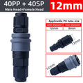 C-Type Self-Locking Pneumatic Quick Connect Adapter 8/10/12mm Pneumatic Quick Connector QXL 12mm