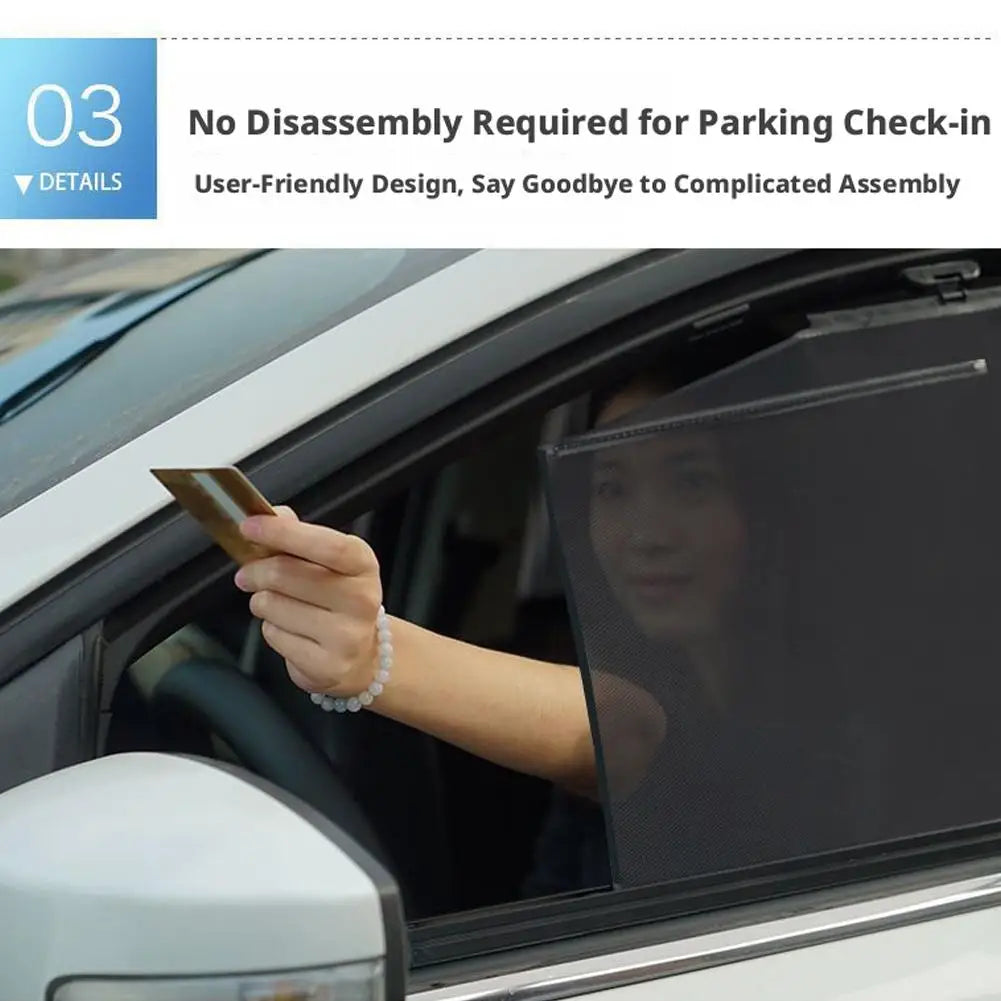 Retractable Car Side Window Sunshade | UV Mesh Curtain Car Window Sunshade QXL